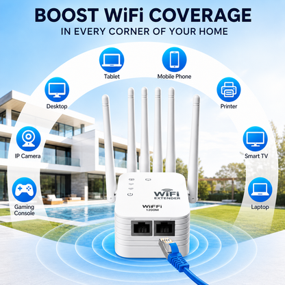 ⚡ 6-Antenna Signal Extender | Strong & Stable WiFi Everywhere 📶